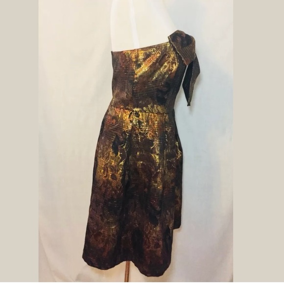 Anthropologie Eva Franco Metallic Gold Dress - Picture 6 of 8